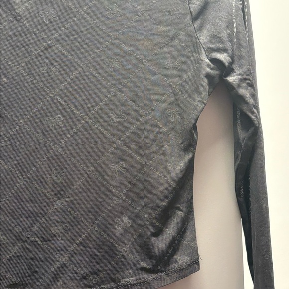 Black sheer mesh bow crop shirt (similar to Marine Serre sheer top) - Picture 14 of 14